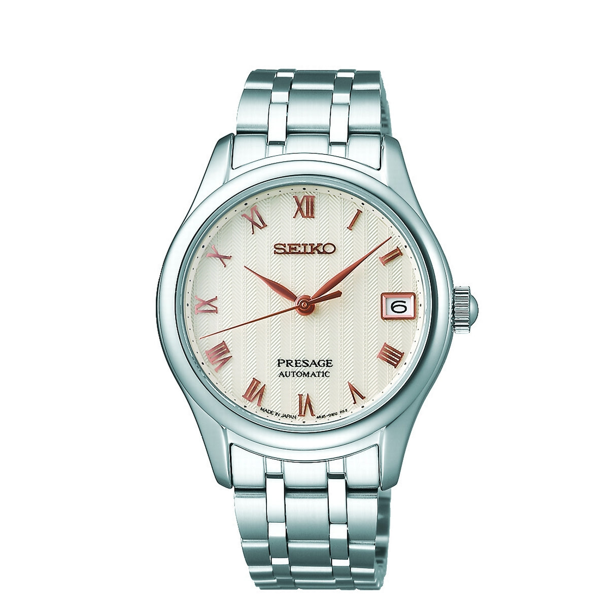 seiko presage zen garden 34mm cream dial automatic stainless steel bra –  LUVADO