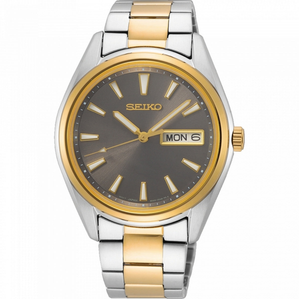 seiko quartz gents two tone grey dial bracelet watch – LUVADO