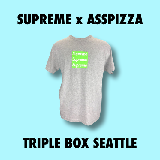 Supreme x Asspizza Triple Box logo Tee – EdenClothingCo