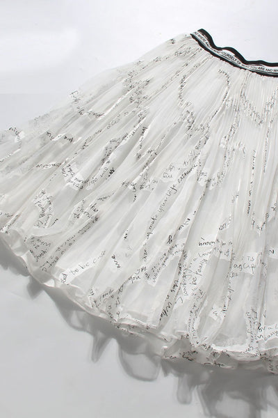 Dream Architect Organza Elastic Waist Pleated Skirt