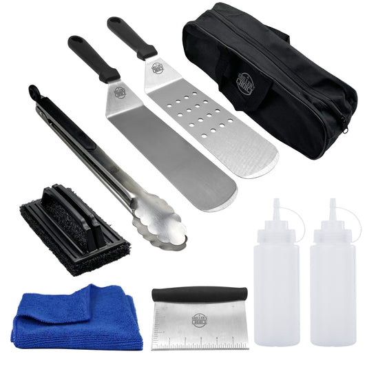 Upgraded 42 Piece Flat Top Grill Accessory Set, Grill Pan Cleaning Kit Carrying Bag, Outdoor Cooking Accessories