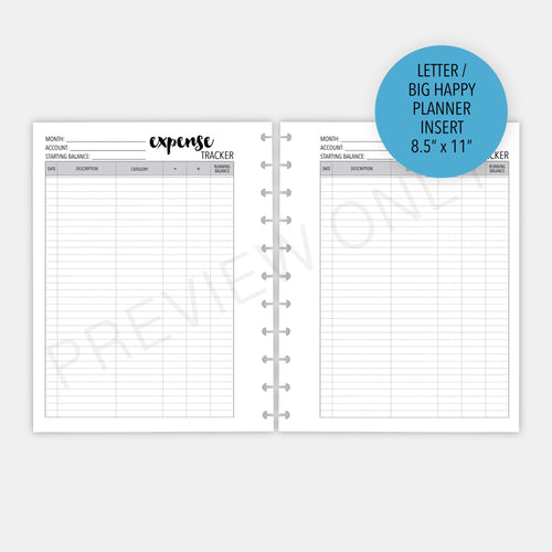 Budget Planner, Printable Agenda Pages, Letter and A4 Rings or Discs, Large  Discs Inserts, Big Happy Planner PBUD-1200-L, Instant Download 