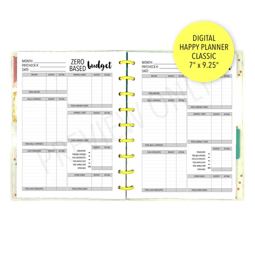 Budget Printable Pocket Inserts: Minimal Planner Inserts for Goal Getters