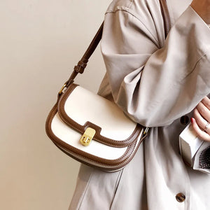 Toptrends Saddle Small Crossbody Bags For Women Trend Luxury Designer Underarm Shoulder Bag PU Leather Flap Ladies Handbags - Koazu