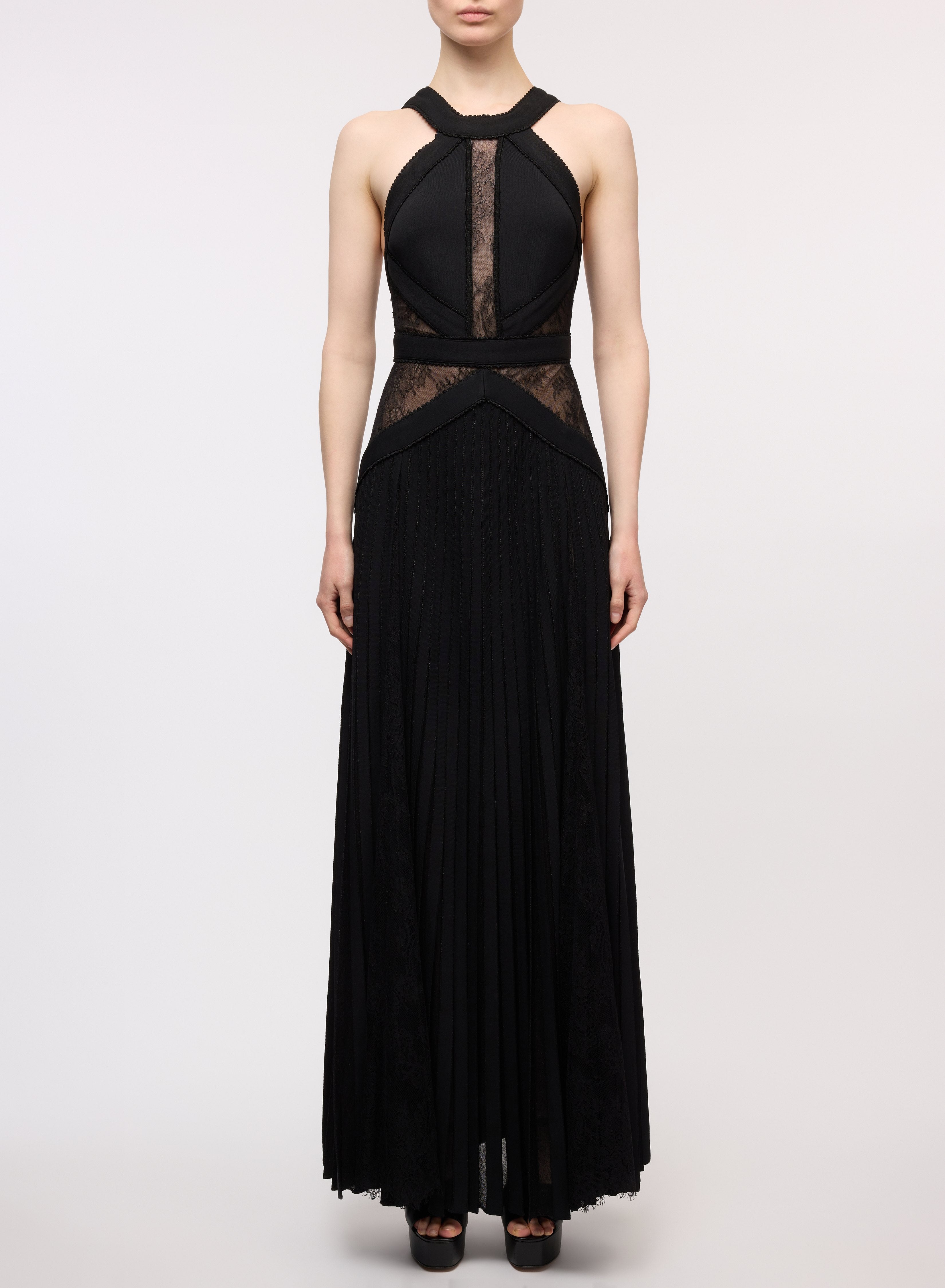 Knit and Lace Long Dress – Elie Saab US