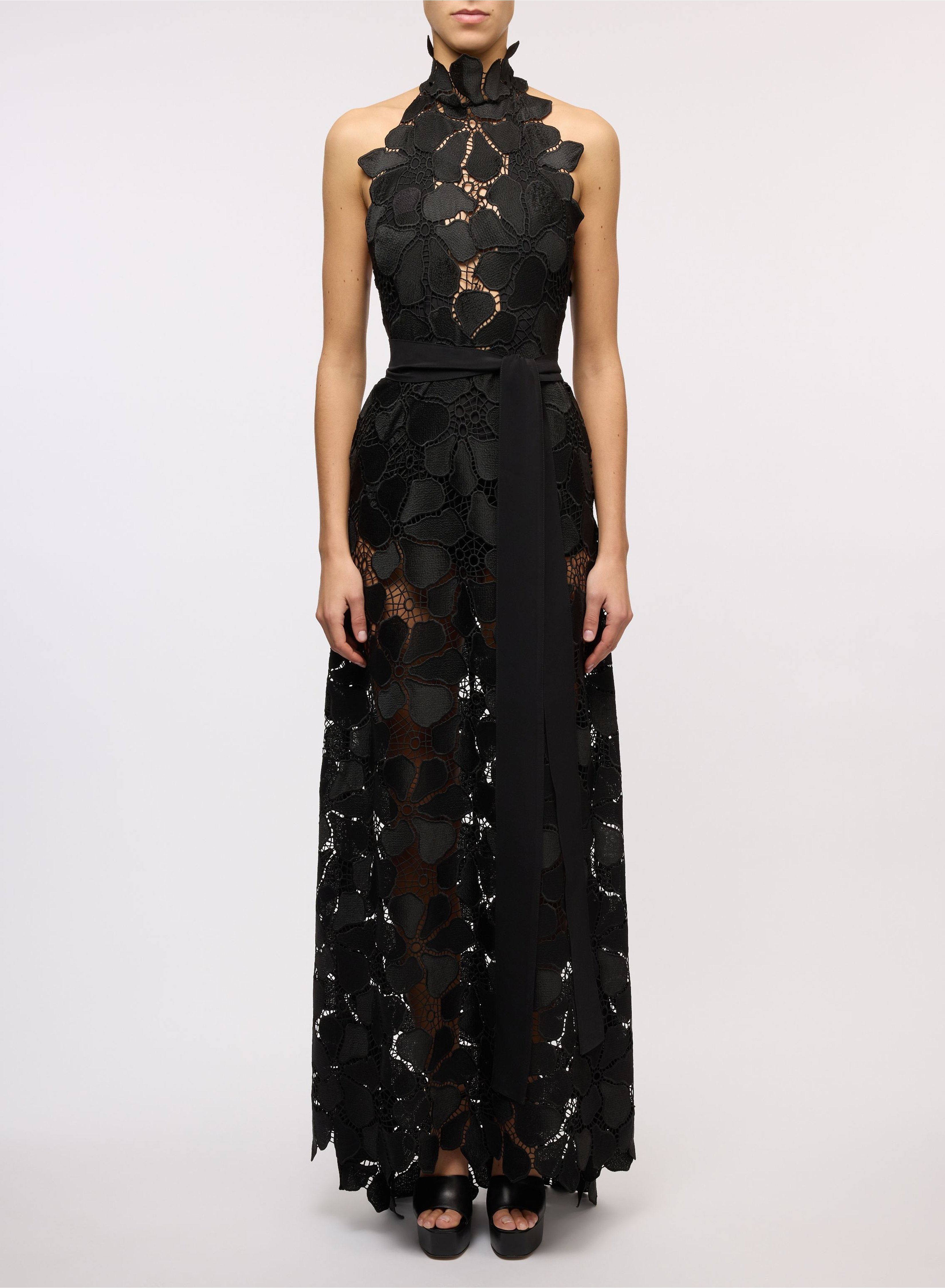 Halter Neck Macramé Dress – Elie Saab US