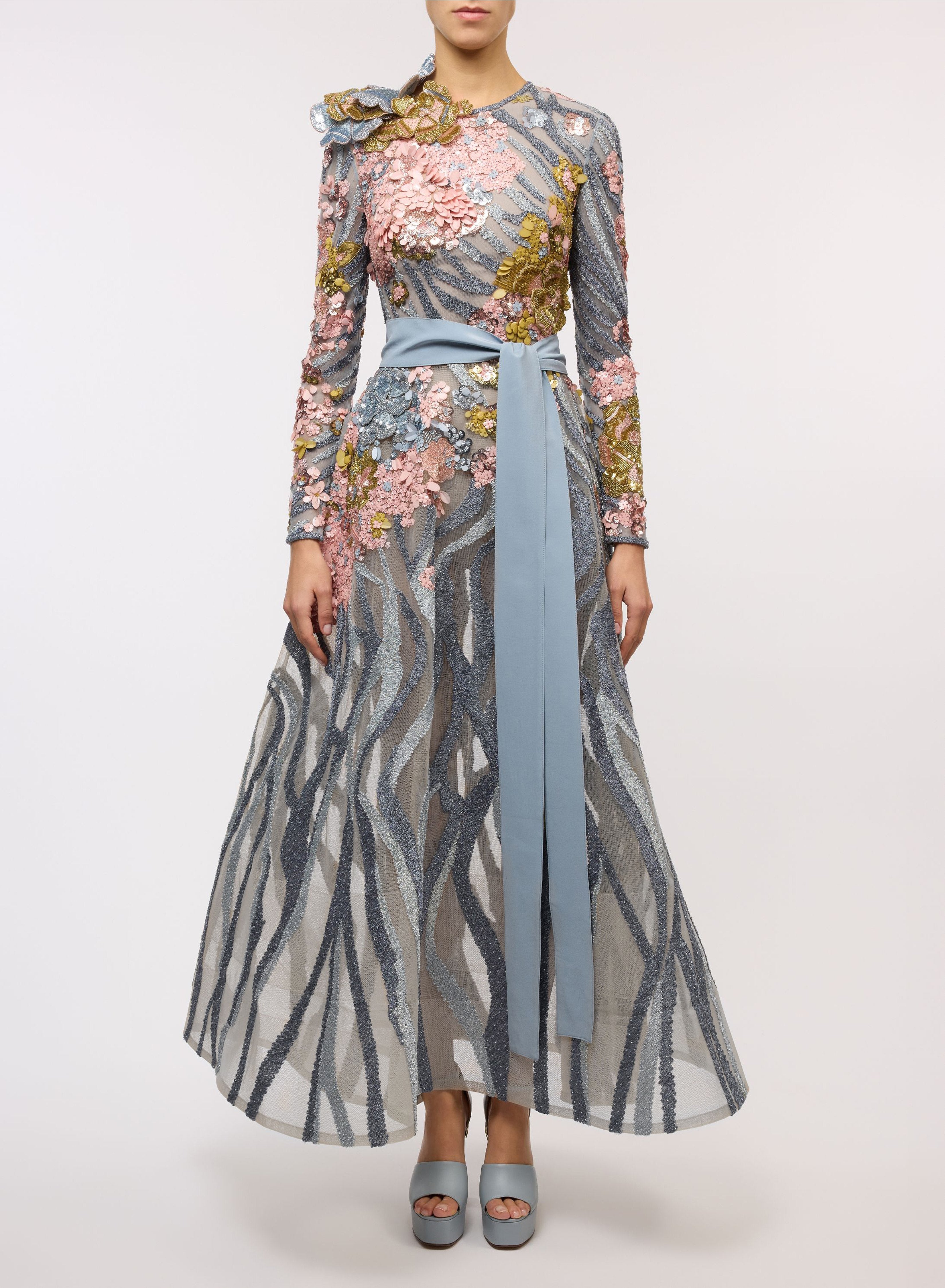 Bead Embroidered Midi Dress – Elie Saab US