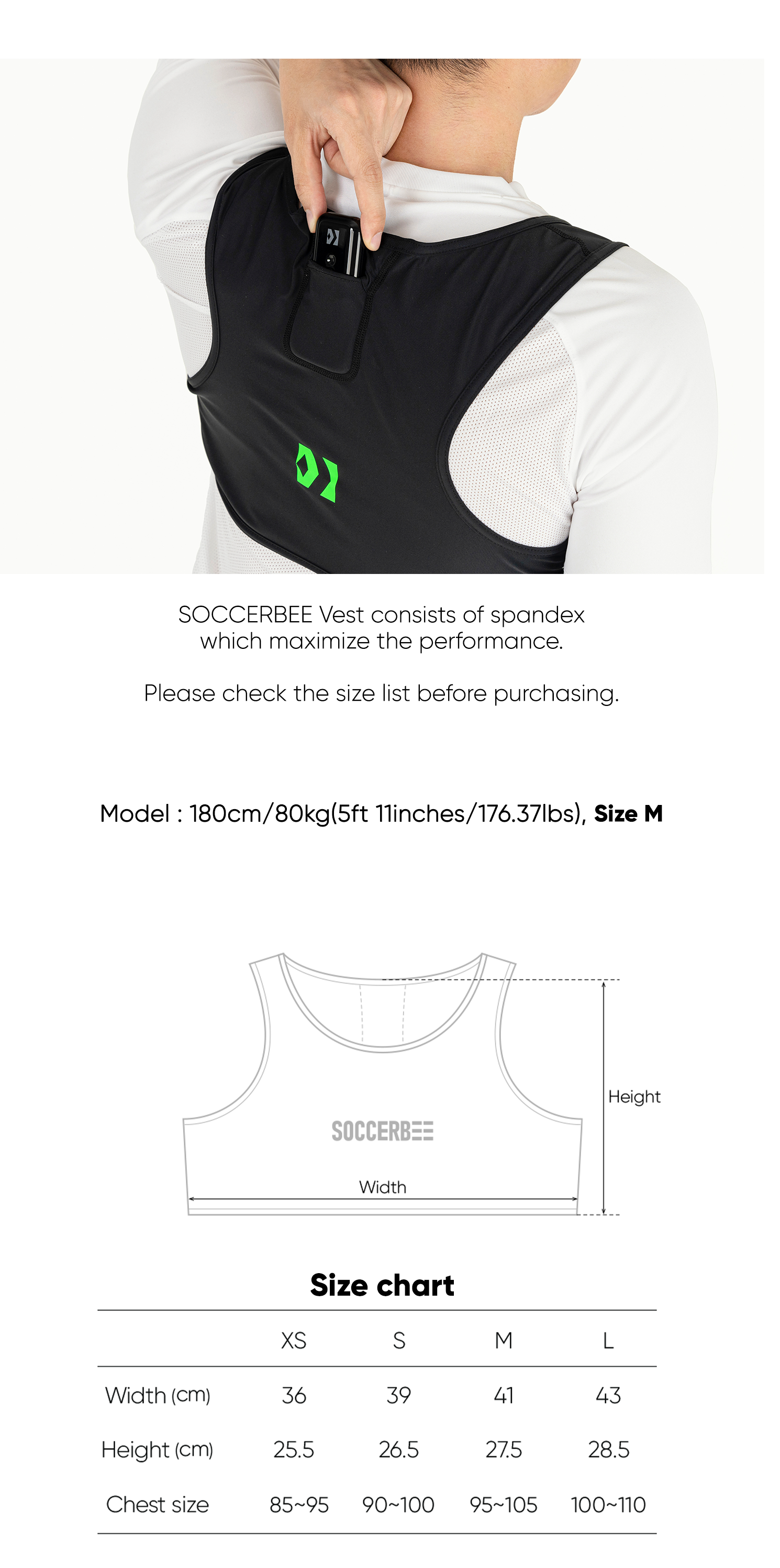 SOCCERBEE Vest for GPS Wearable Tracker (Large) : : Sports,  Fitness & Outdoors