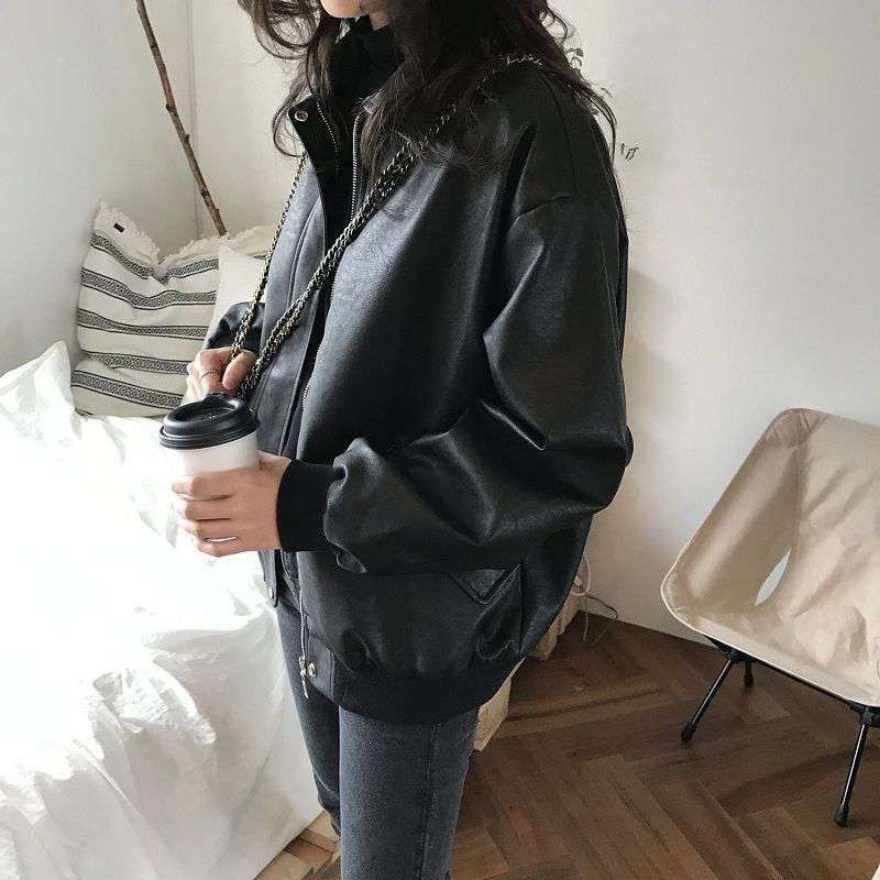 Student Faux Leather Jacket | fairypeony