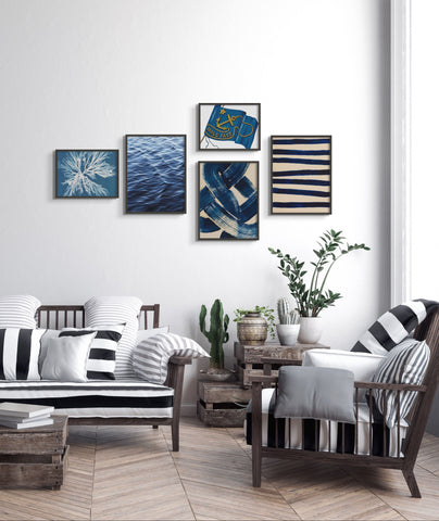 COASTAL GRANDMOTHER INTERIOR ART PRINTS GALLERY WALL - BEACH HOUSE ART 