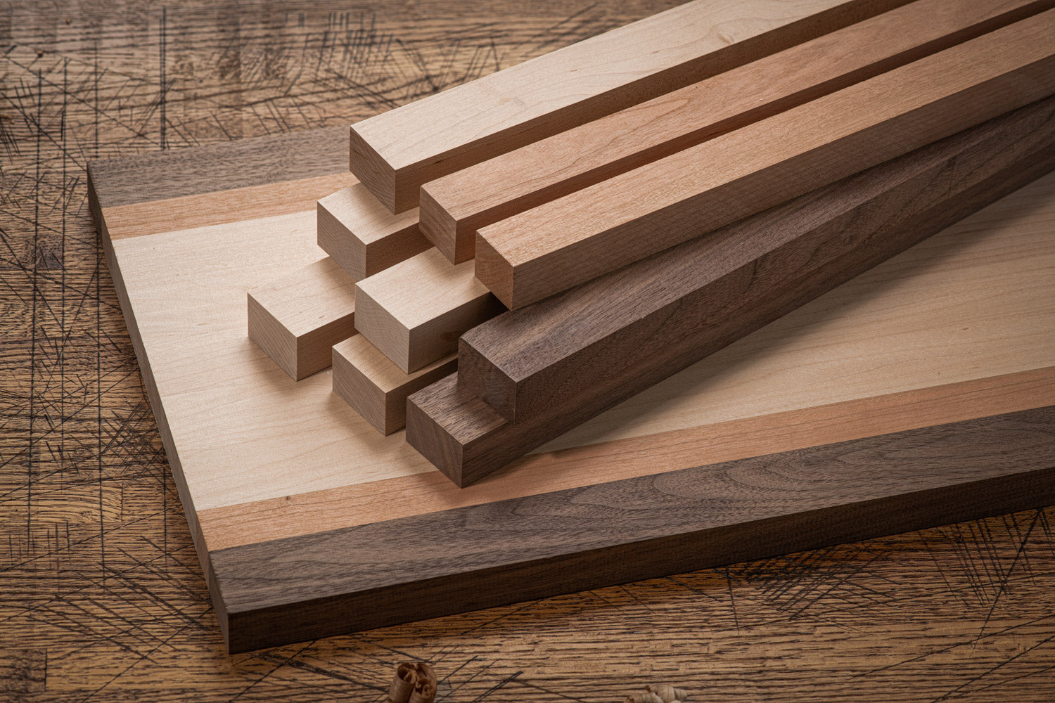 Classic Cutting Board Kit - Maple, Cherry & Walnut - Woodworkers Source