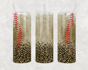 Baseball Dirt Leopard Sports | 20 oz Skinny Tumbler Wrap | Digital Download | Sublimation image | png file