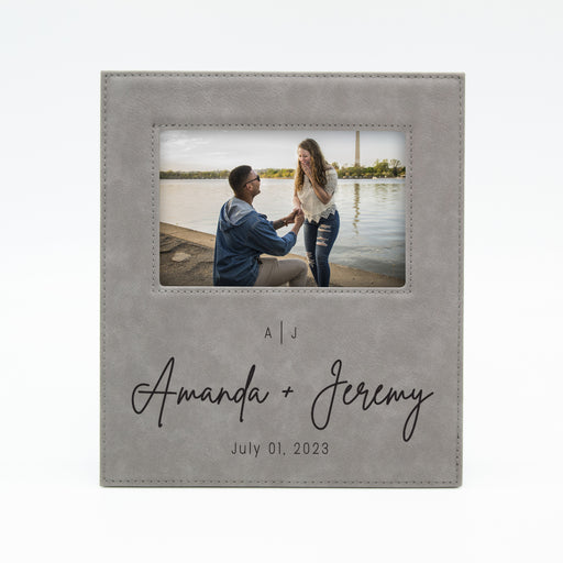 Personalised Engagement Photo Frame | Engraved | 7x5 or 6x4 Picture Frame |  Ideal Gift For the Engaged Couple| And So The Adventure Begins