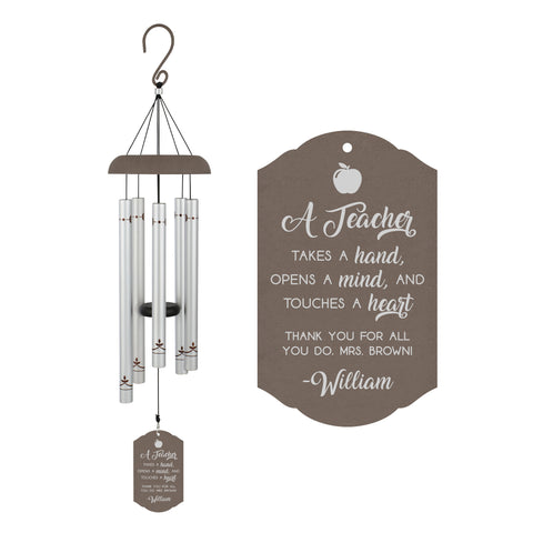 personalized teacher wind chime 