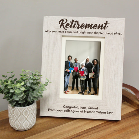 personalized retirement frame customize with a personal message