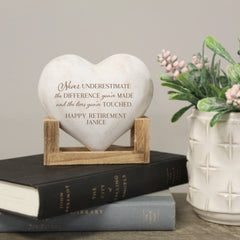 retirement wood heart desk display gift
