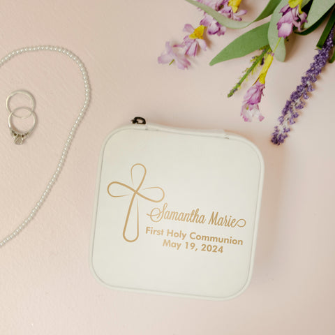 first communion cross necklace jewelry box gift for her