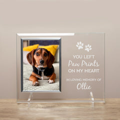 you left paw prints on our hearts dog loss memorial picture frame