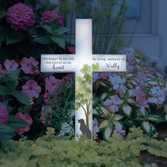 dog memorial solar cross garden decor