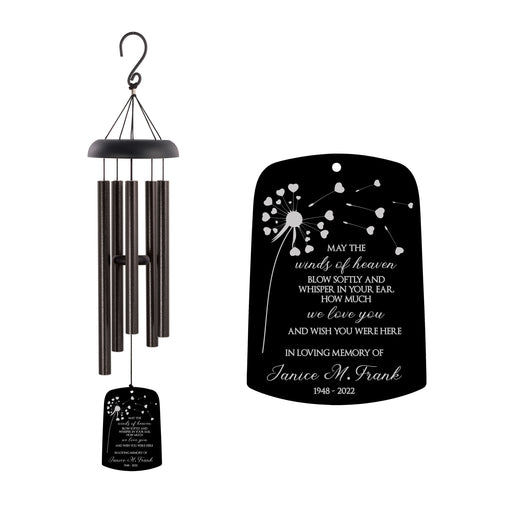 Personalized Hummingbird Silhouette In Loving Memory Memorial Wind Chime