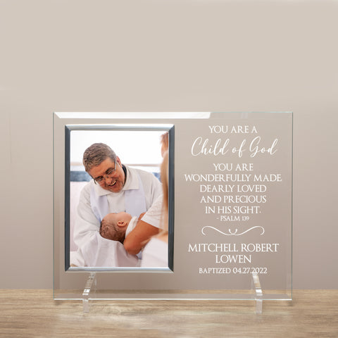 Personalized baptism picture frame