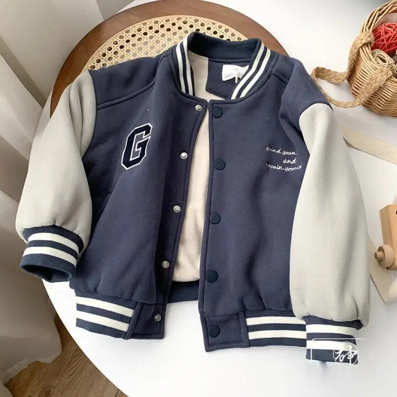 Fleece-Lined Baseball Bomber Jacket