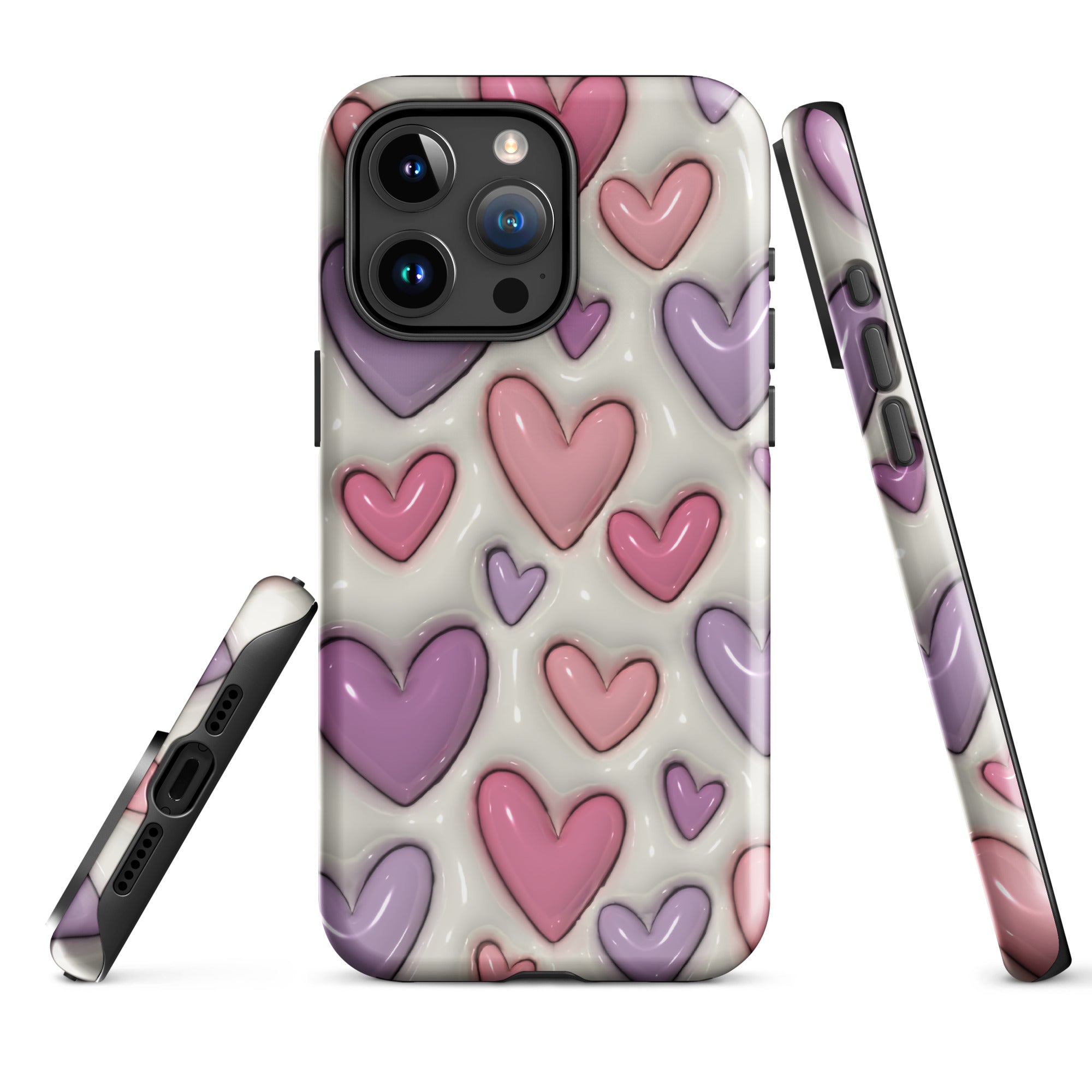 3D Hearts Effect Tough Case for iPhone®