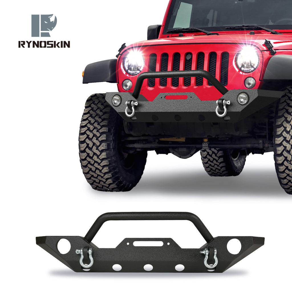 RYNOSKIN Standard Width Front Bumper fit for 2007-2018 Jeep Wrangler J