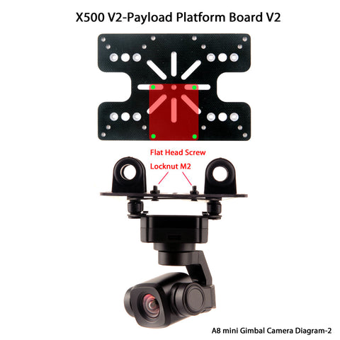 Holybro X500 v2 PX4 Development Kit, XSOO V2-Payload Platform Board V2 Flat Head Screw Locknut M2