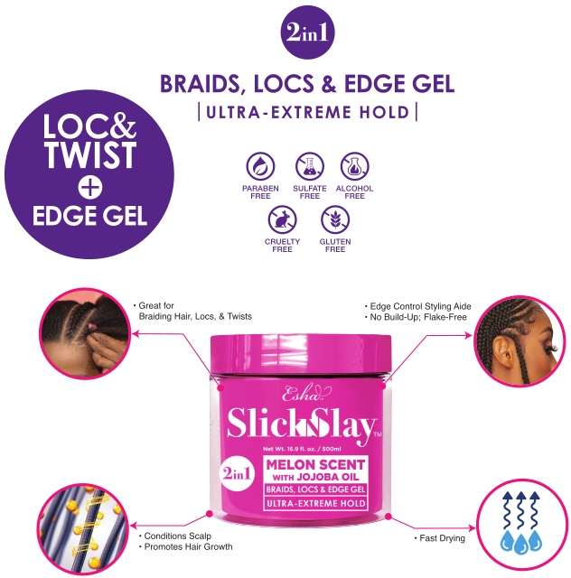 Esha Slick N Slay Premium Silky Edge Scarf – Hair Stop and Shop