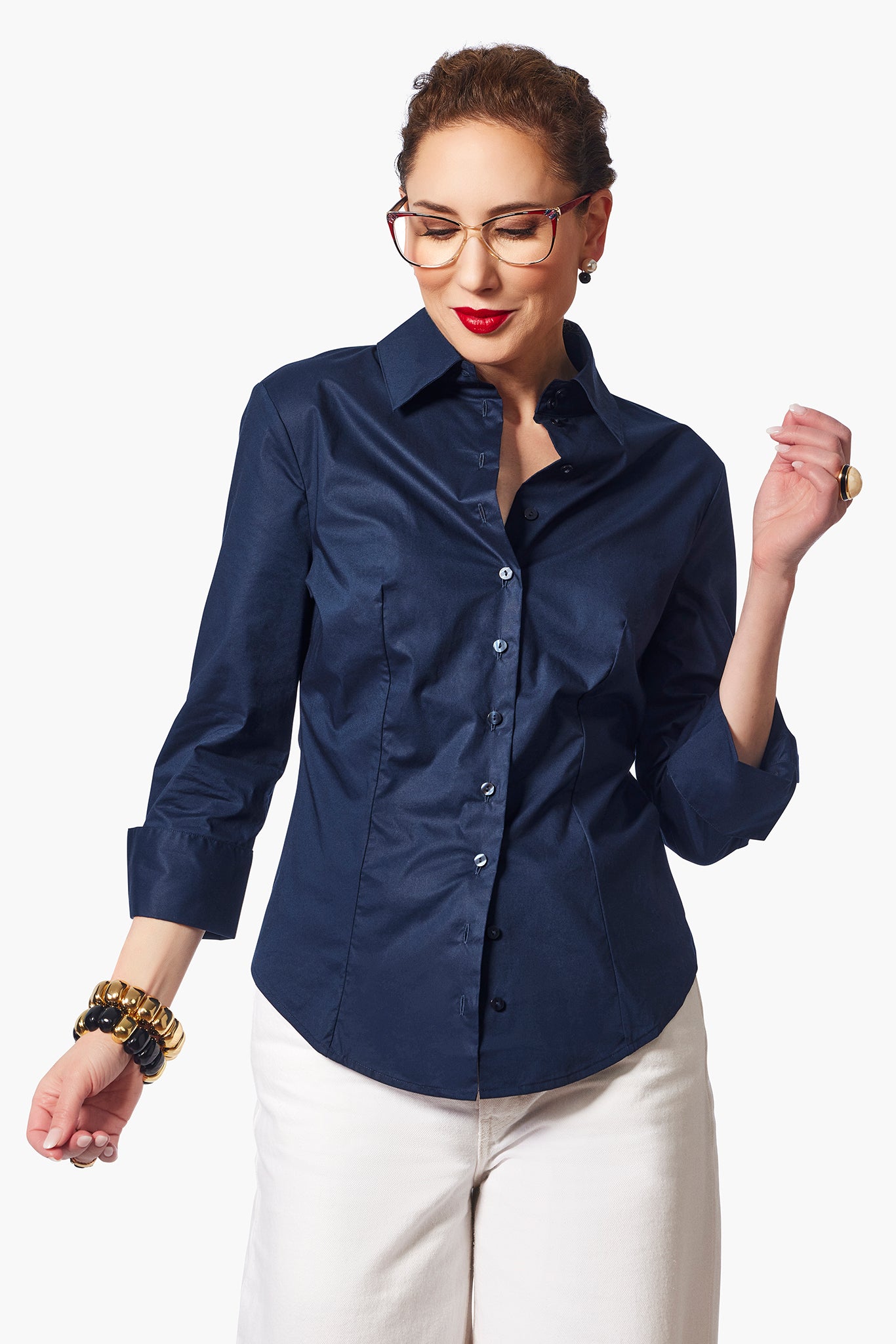 Aktuelle Modeinformationen The Day-to-Day Applique Shirt Carla Rockmore - Vermillion 