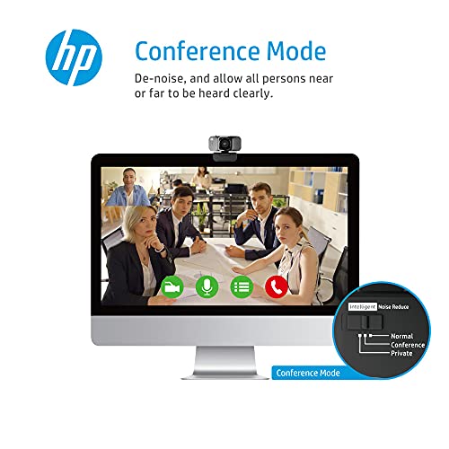 HP W500 Webcam, 1080P Full HD, Intelligent Noise Reduction, UVC Plug and Play, Camera Privacy Cover, Wide View Angle for Live Streaming/Conference/Online Learning/Podcast Camera for Laptop or Computer