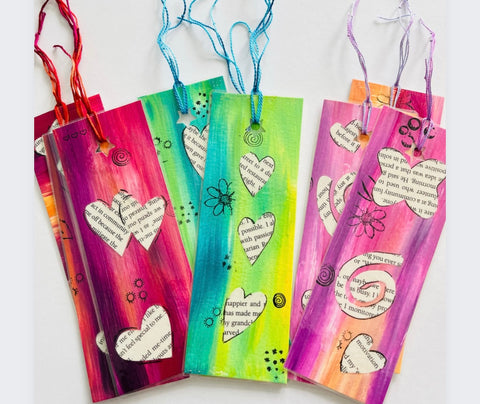 Painted mixed media bookmarks