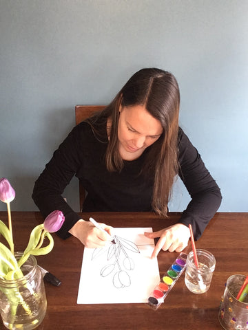 Jo drawing tulips