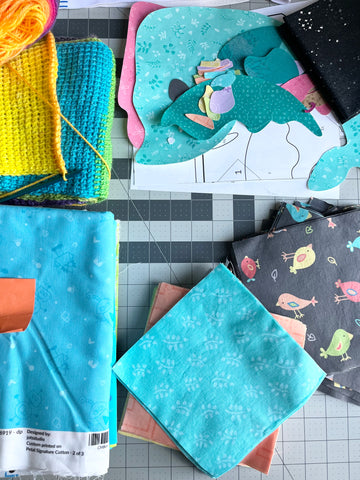 A bunch of work in progress sewing projects