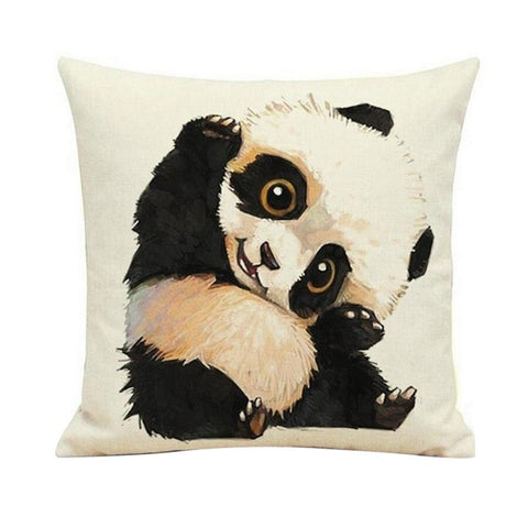 Throw Pillow Cushion Covers Front Giant Panda 4 View Months Ailuropoda  Melanoleuca Transportation Endangered Animals Wildlife Square Linen Pillow  Case