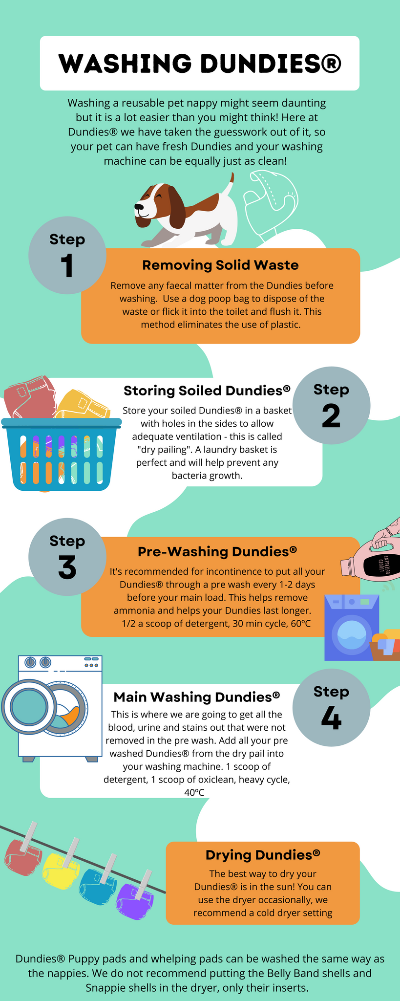 Dundies Washing Guide 