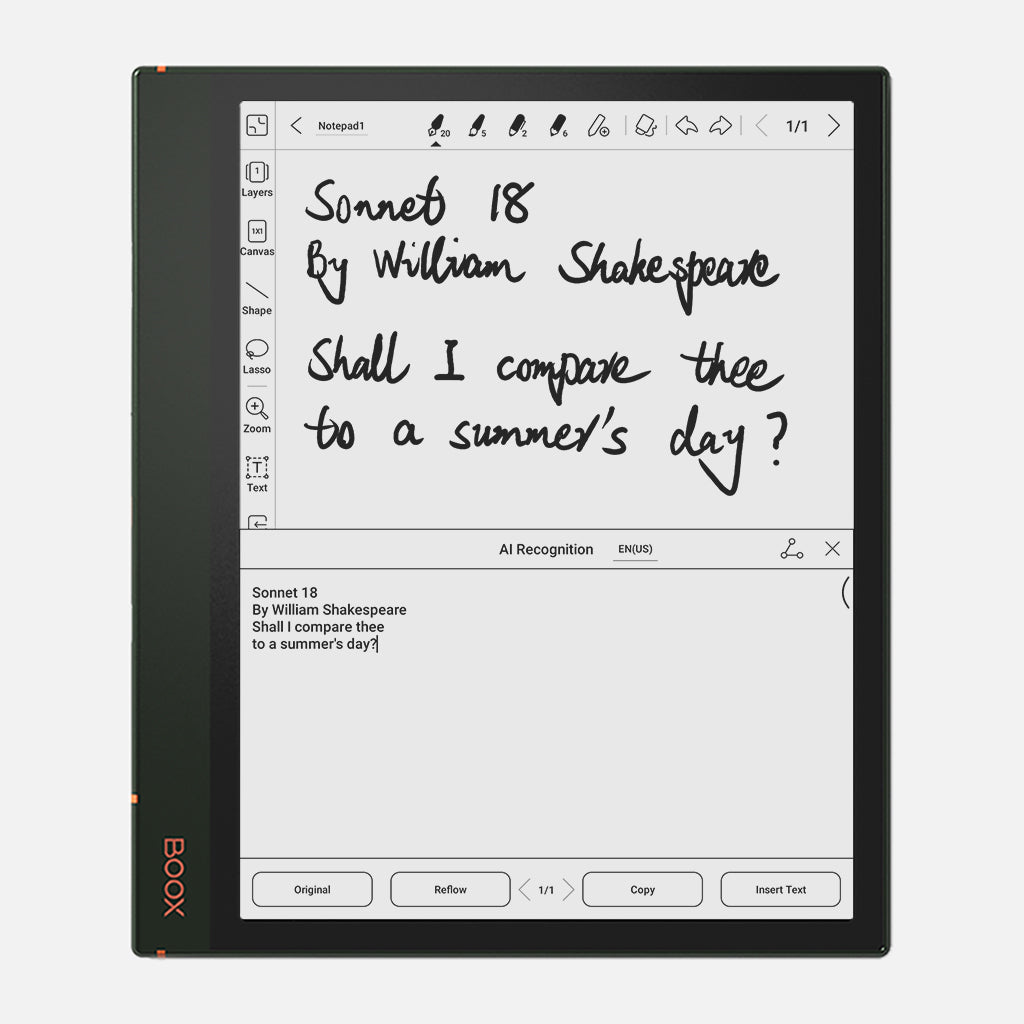 boox handwriting recognition