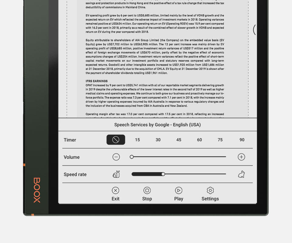 BOOX Note Air2 Plus TTS Text-to-Speech