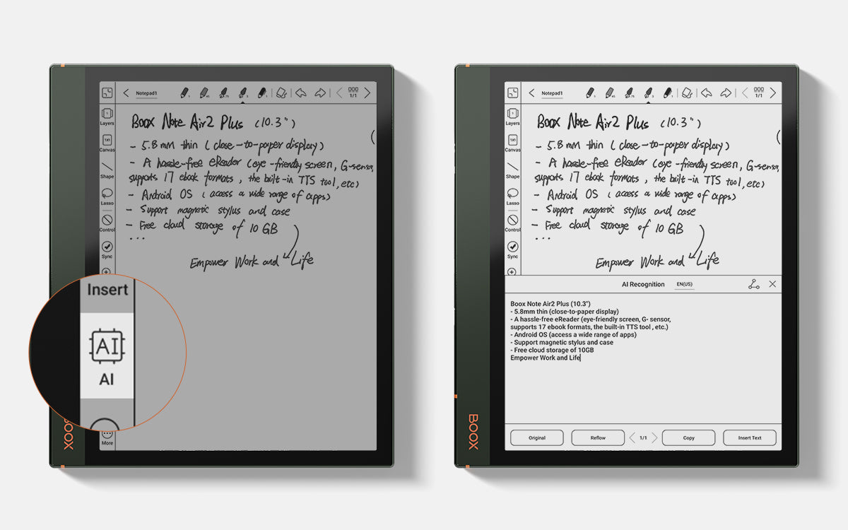 Handwritten note recognization - BOOX Note Air2 Plus