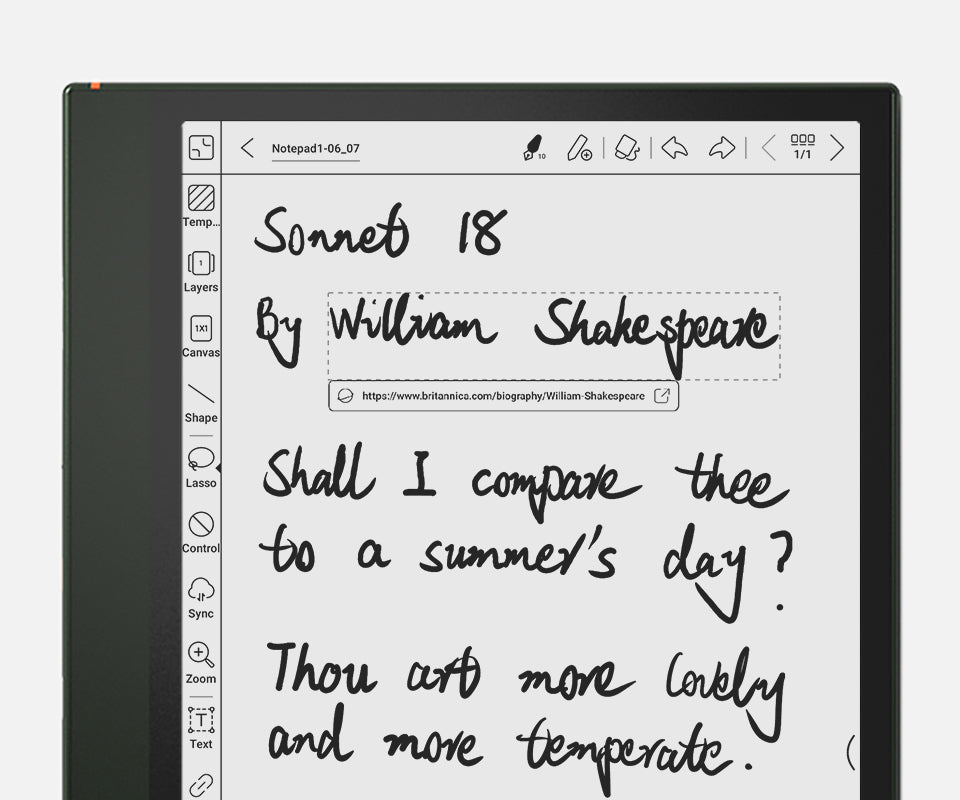 More Link Options in Handwritten Notes