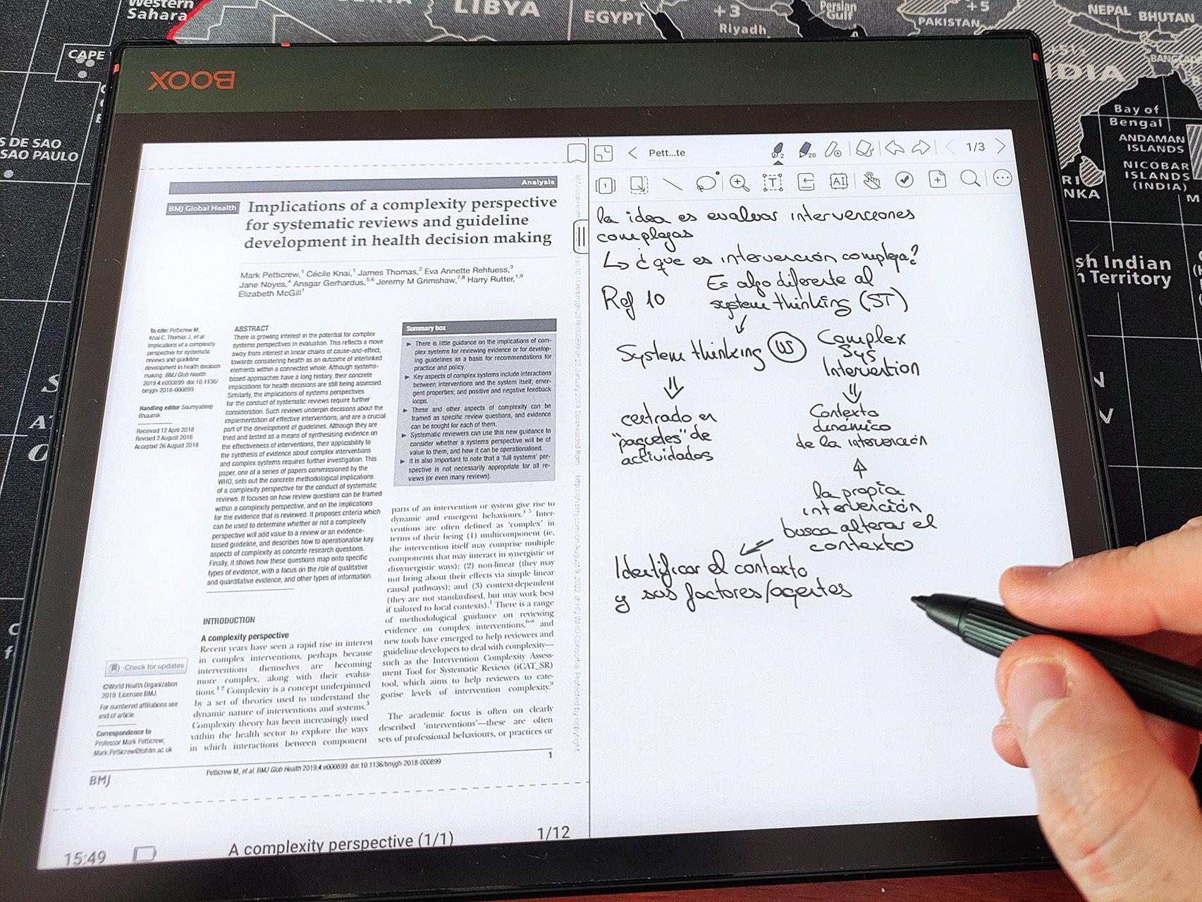 BOOX Note Air2 Plus split screen note taking