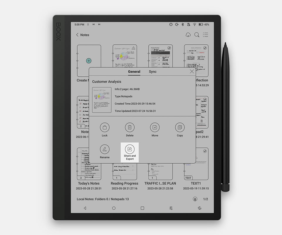 Share notes on BOOX Tab Ultra C