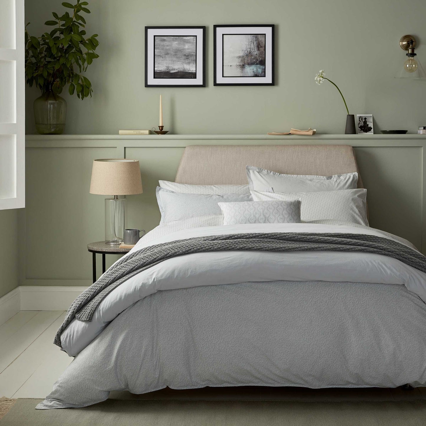 Luxury Grey Floral Bedding by Murmur