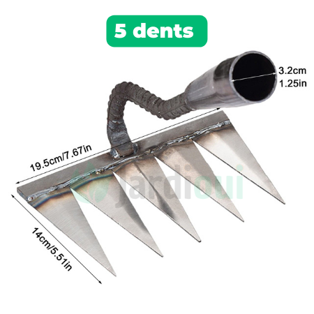 Dimensions rateau de desherbage 5 dents