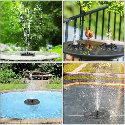 Fontaine solaire 3,5 W pour jardin Pond Pompe à eau solaire avec 6 lumières  LED, fontaine flottante, fontaine de jardin pour l'extérieur avec