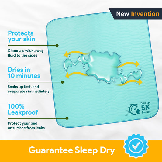 IMPROVIA Reusable Bed Pads for Incontinence in Adults, Kids, Elderly, 34 x  36, 10 Pack 