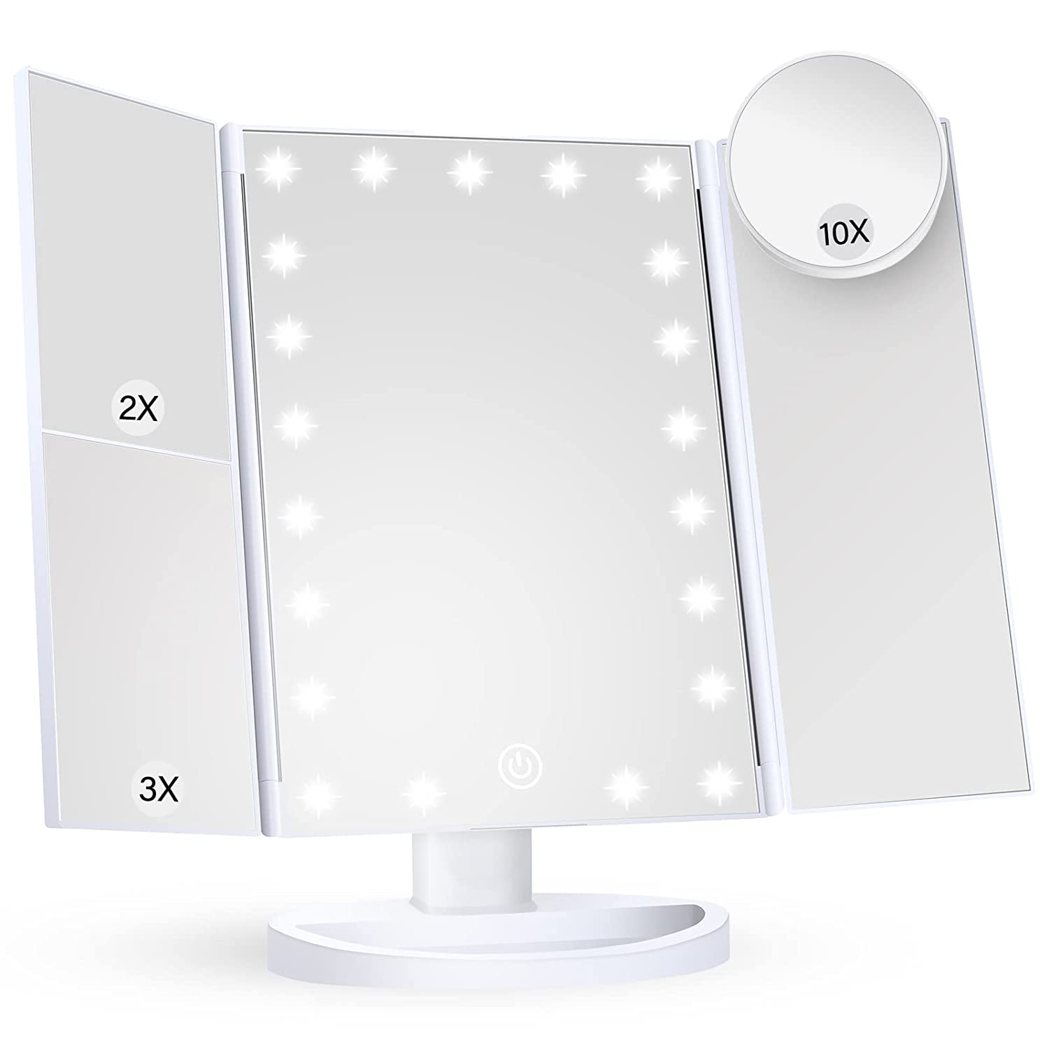 USB Rechargeable Desktop Salon Makeup Organizer with Mirror LED