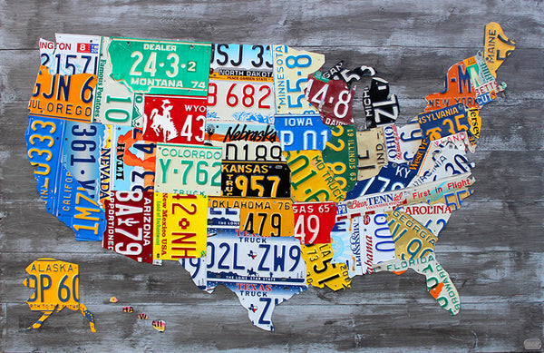 License Plate Map of the United States - Trivia Page