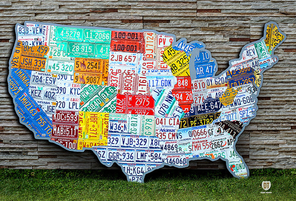The history of license plates - map of usa